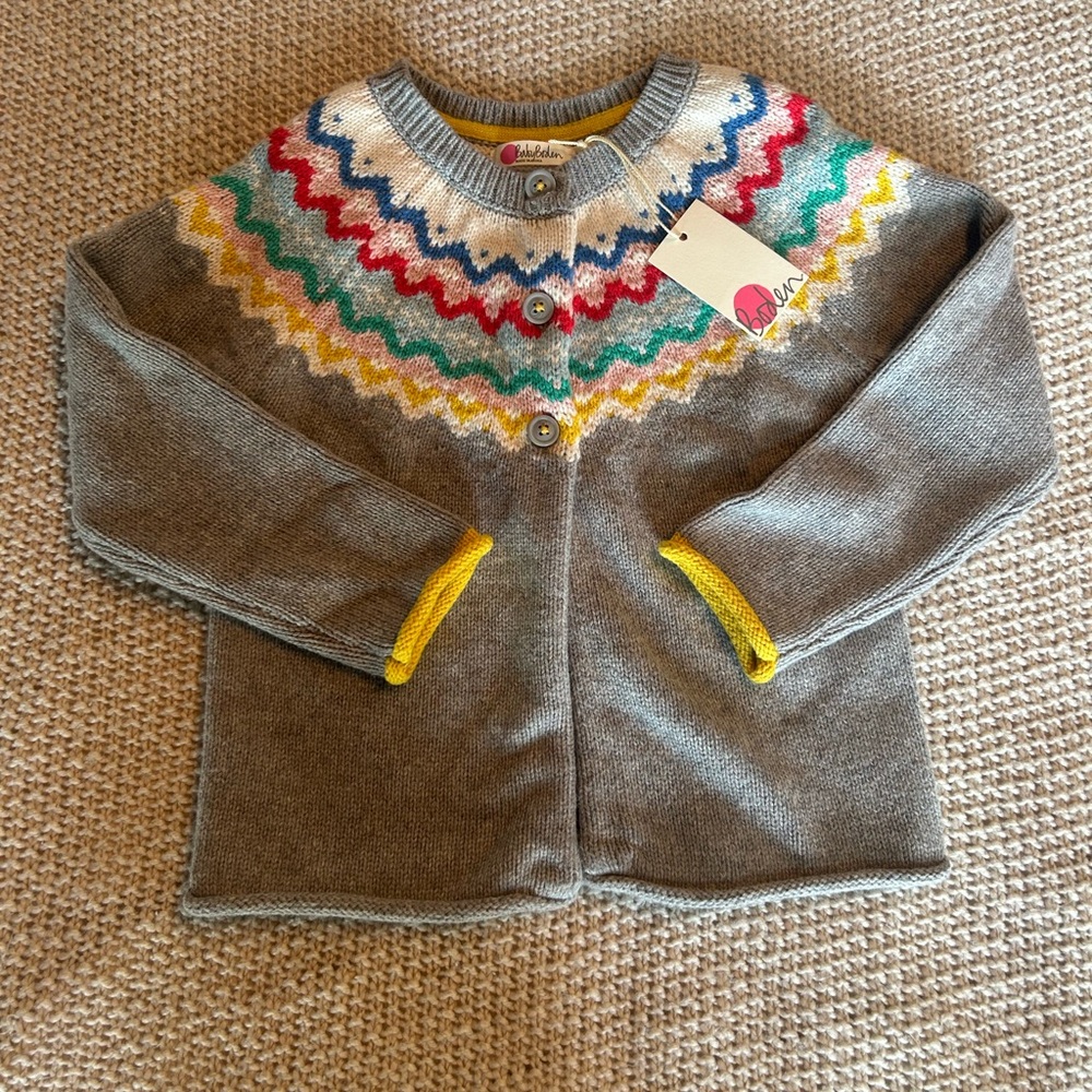 Baby Boden fair isle sweater 3/4 NWT